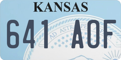 KS license plate 641AOF