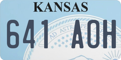 KS license plate 641AOH