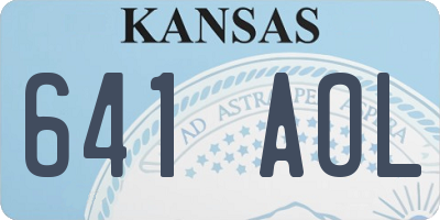 KS license plate 641AOL