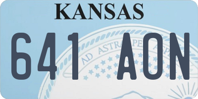 KS license plate 641AON