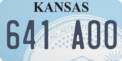 KS license plate 641AOO