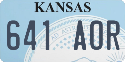 KS license plate 641AOR