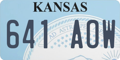 KS license plate 641AOW