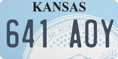KS license plate 641AOY