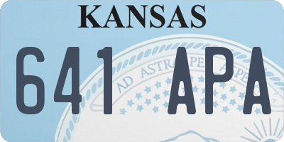 KS license plate 641APA