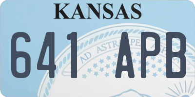 KS license plate 641APB