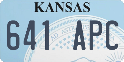 KS license plate 641APC