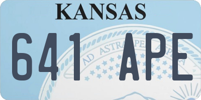 KS license plate 641APE