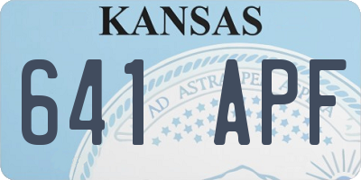 KS license plate 641APF