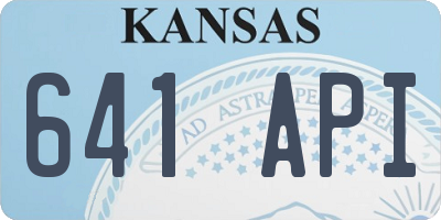KS license plate 641API