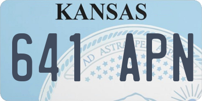 KS license plate 641APN