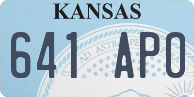 KS license plate 641APO