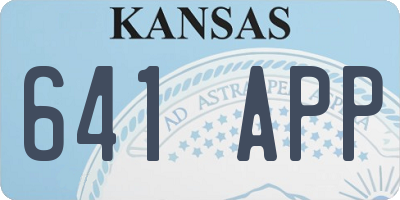KS license plate 641APP