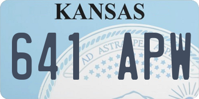KS license plate 641APW