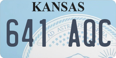 KS license plate 641AQC
