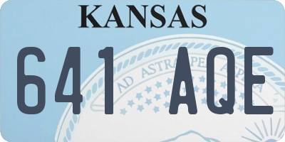 KS license plate 641AQE