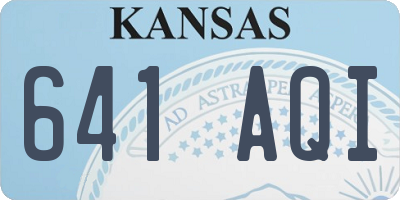 KS license plate 641AQI