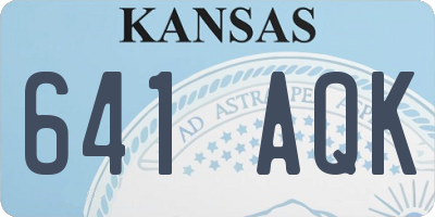 KS license plate 641AQK