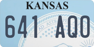 KS license plate 641AQO