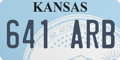 KS license plate 641ARB
