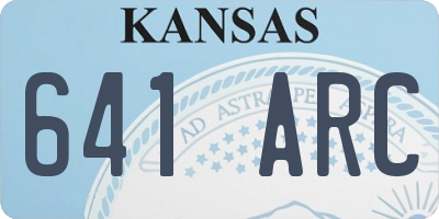 KS license plate 641ARC