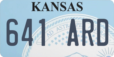 KS license plate 641ARD