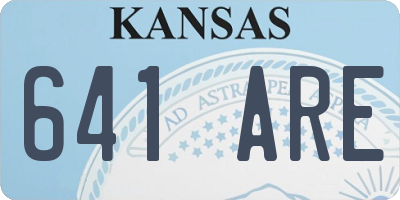 KS license plate 641ARE