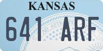 KS license plate 641ARF