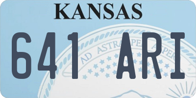 KS license plate 641ARI