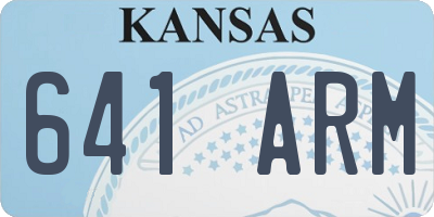 KS license plate 641ARM