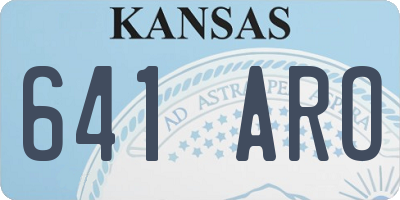 KS license plate 641ARO