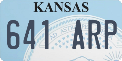 KS license plate 641ARP