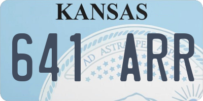 KS license plate 641ARR