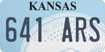 KS license plate 641ARS
