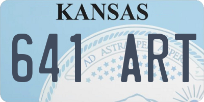 KS license plate 641ART