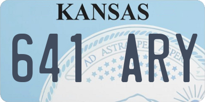 KS license plate 641ARY