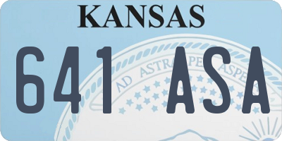 KS license plate 641ASA