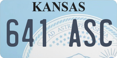 KS license plate 641ASC