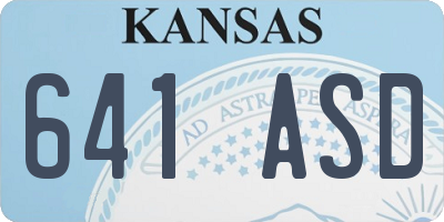 KS license plate 641ASD