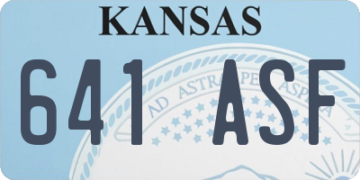 KS license plate 641ASF