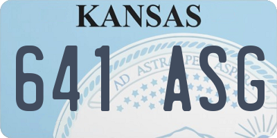 KS license plate 641ASG