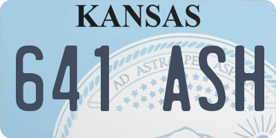 KS license plate 641ASH