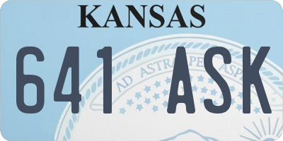 KS license plate 641ASK