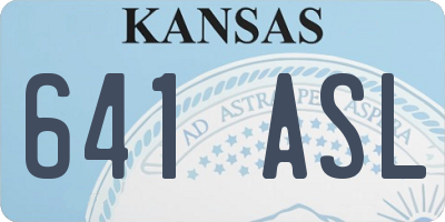KS license plate 641ASL