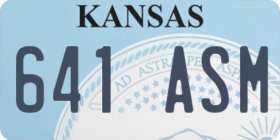 KS license plate 641ASM