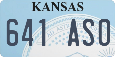 KS license plate 641ASO