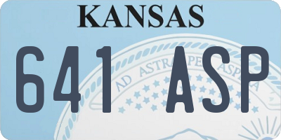 KS license plate 641ASP