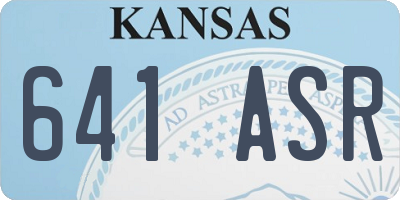 KS license plate 641ASR