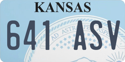 KS license plate 641ASV