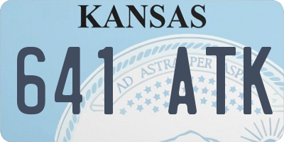 KS license plate 641ATK